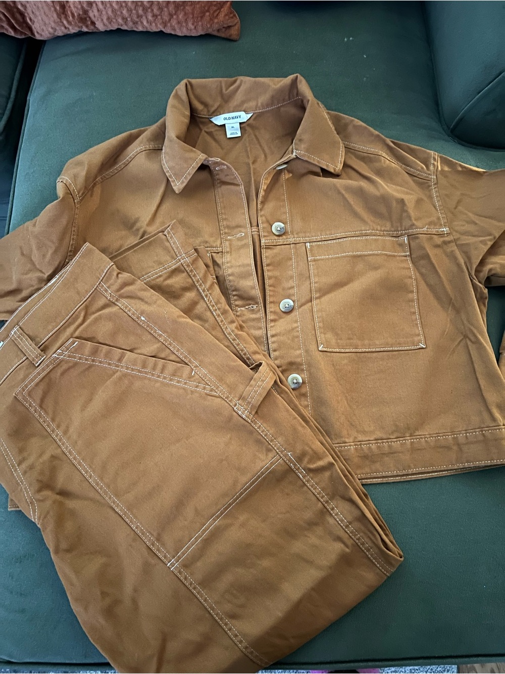 Old Navy Brown Straight leg cargo pants and Jacket set